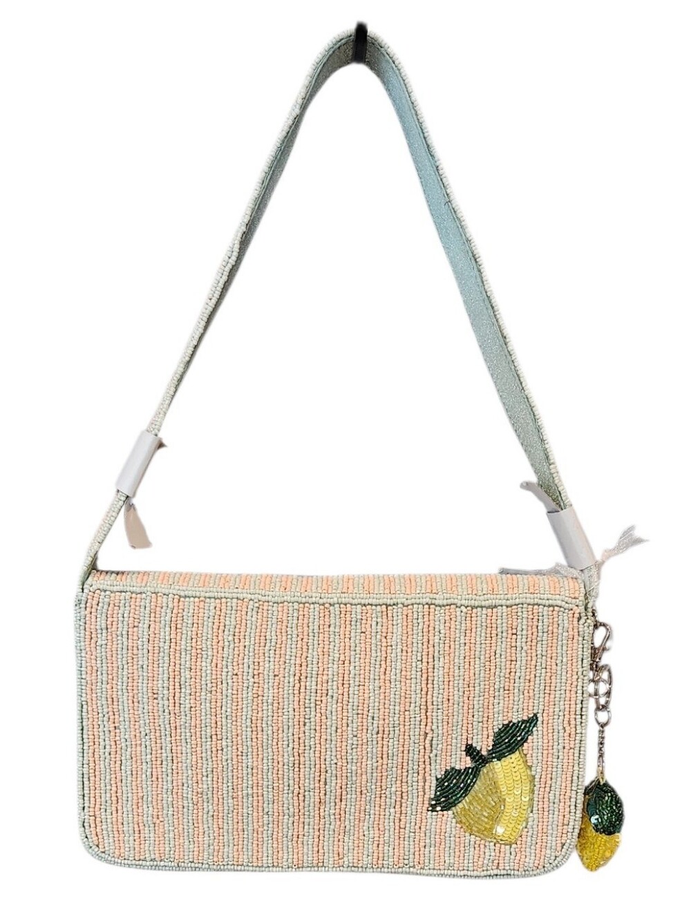NWT Viral Beaded Lemon Shoulder Bag & Matching Lemon Charm - Cottagecore Trendy - Picture 4 of 16